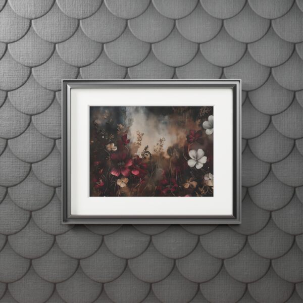 Moody Vintage Flowers Painting Poster