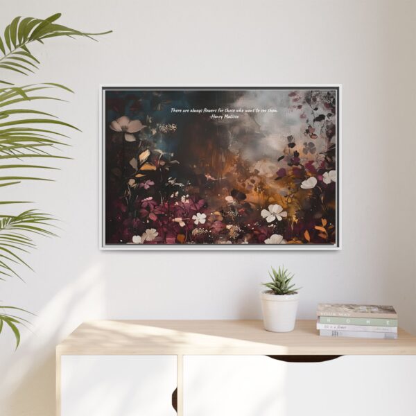 Moody Vintage Flowers Oil Painting, TV Wall Art