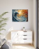 Original Ocean Abstract Sunset Oil Painting
