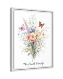 Personalized Birth Flower Family Bouquet Print