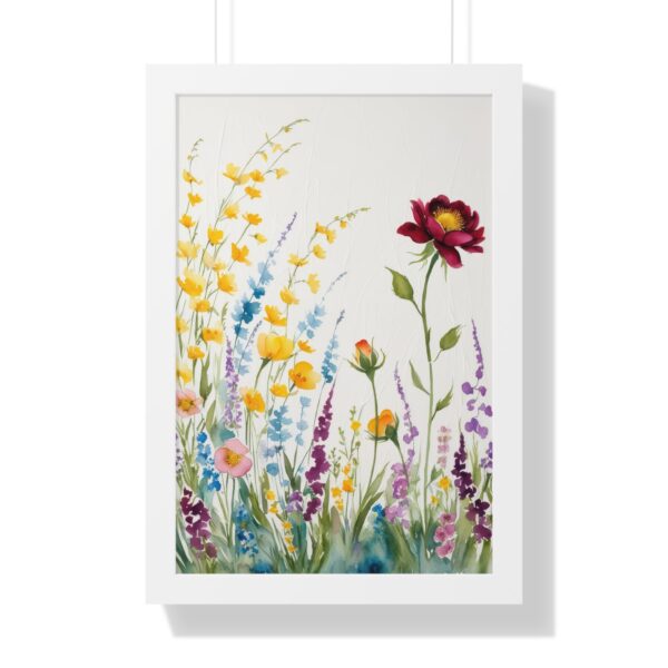 Watercolor Wildflowers  Framed Canvas