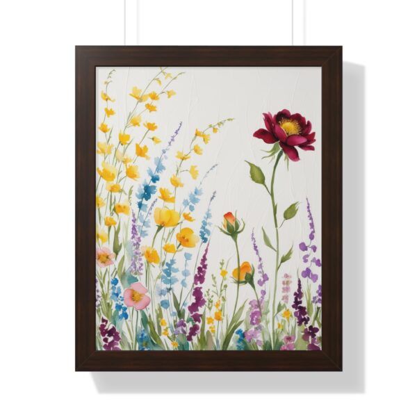 Watercolor Wildflowers  Framed Canvas