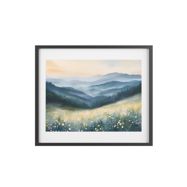 Watercolor Smoky Appalachian Mountain Forest Wall Art