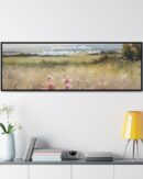 Vintage Watercolor Wildflower Field Framed Canvas