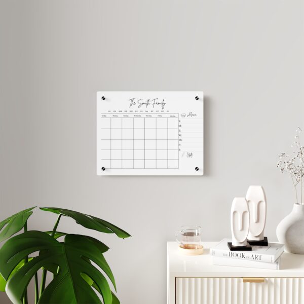 Personalized Wall-Mounted Acrylic Dry Erase Calendar