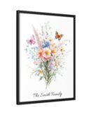 Personalized Birth Flower Family Bouquet Print