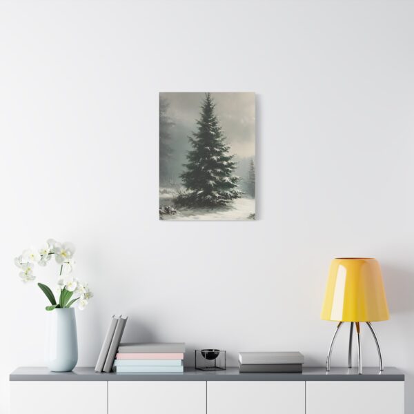 Vintage Evergreen Tree Print Christmas Canvas