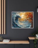 Original Ocean Abstract Sunset Oil Painting