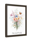 Personalized Birth Flower Family Bouquet Print