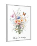 Personalized Birth Flower Family Bouquet Print