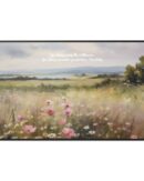 Vintage Watercolor Wildflower Field Framed Canvas