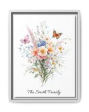 Personalized Birth Flower Family Bouquet Print