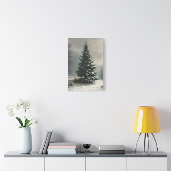 Vintage Evergreen Tree Print Christmas Canvas