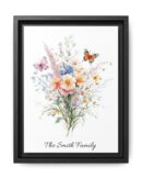 Personalized Birth Flower Family Bouquet Print