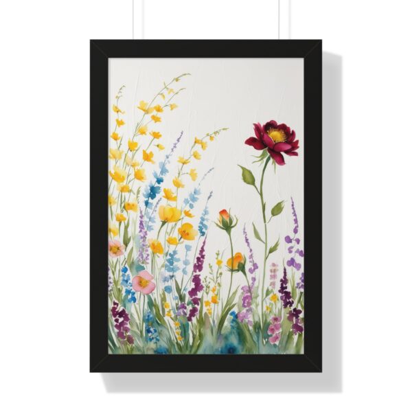 Watercolor Wildflowers  Framed Canvas