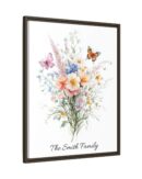 Personalized Birth Flower Family Bouquet Print