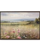 Vintage Watercolor Wildflower Field Framed Canvas