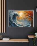 Original Ocean Abstract Sunset Oil Painting