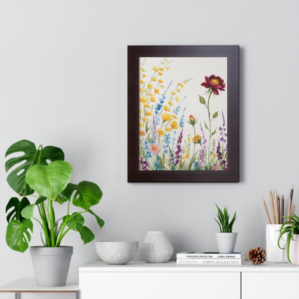 Watercolor Wildflowers  Framed Canvas