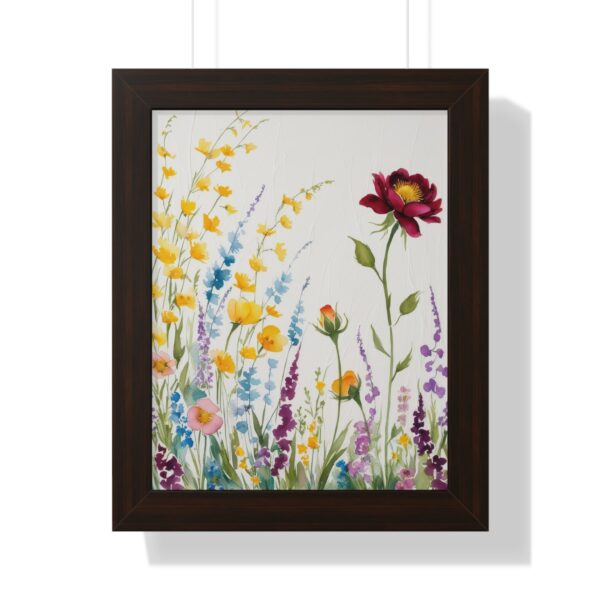 Watercolor Wildflowers  Framed Canvas