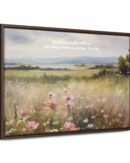 Vintage Watercolor Wildflower Field Framed Canvas