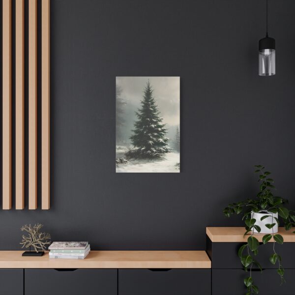 Vintage Evergreen Tree Print Christmas Canvas