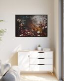 Moody Vintage Flowers Oil Painting, TV Wall Art