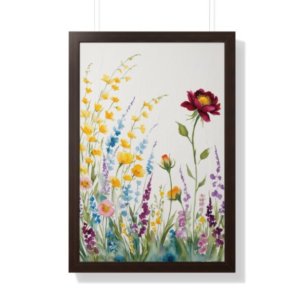 Watercolor Wildflowers  Framed Canvas