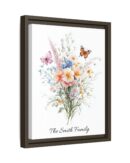 Personalized Birth Flower Family Bouquet Print