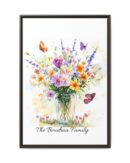 Personalized Birth Flower Family Bouquet Print