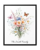 Personalized Birth Flower Family Bouquet Print
