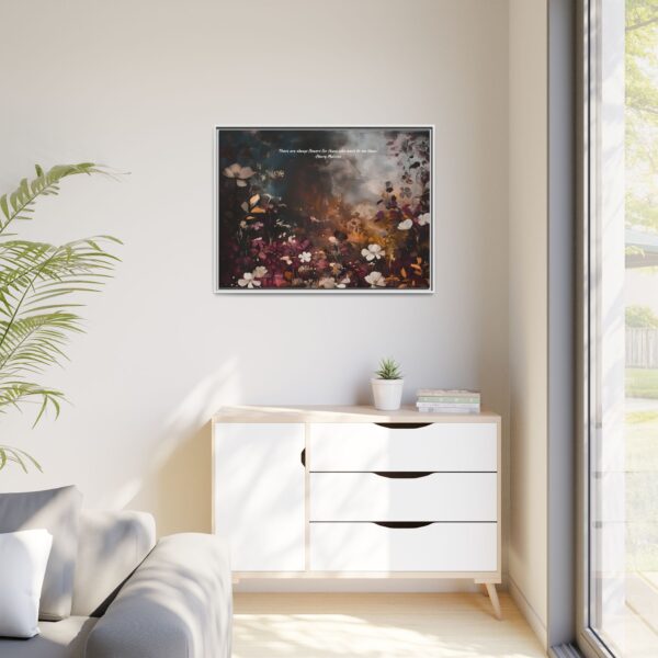 Moody Vintage Flowers Oil Painting, TV Wall Art