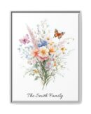 Personalized Birth Flower Family Bouquet Print