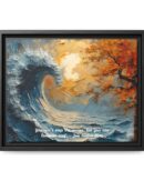 Original Ocean Abstract Sunset Oil Painting