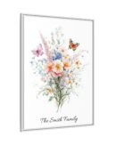 Personalized Birth Flower Family Bouquet Print