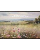 Vintage Watercolor Wildflower Field Framed Canvas