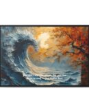 Original Ocean Abstract Sunset Oil Painting