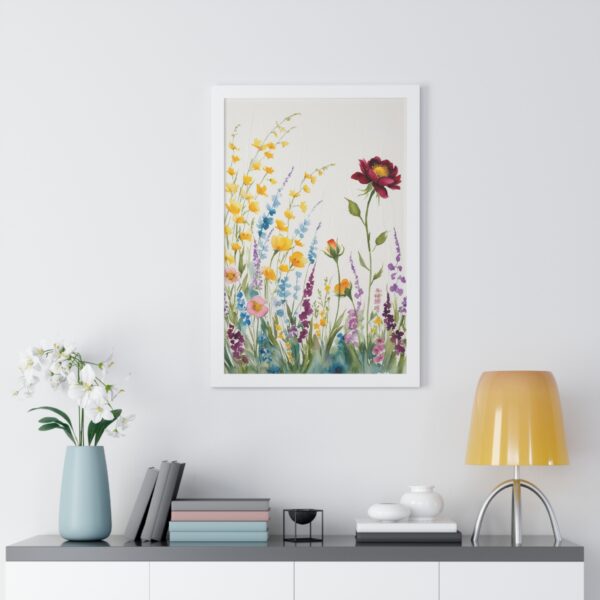 Watercolor Wildflowers  Framed Canvas