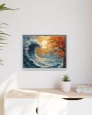 Original Ocean Abstract Sunset Oil Painting