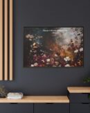 Moody Vintage Flowers Oil Painting, TV Wall Art