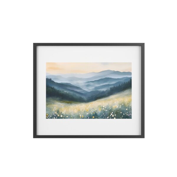 Watercolor Smoky Appalachian Mountain Forest Wall Art