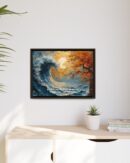 Original Ocean Abstract Sunset Oil Painting
