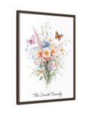 Personalized Birth Flower Family Bouquet Print