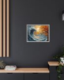 Original Ocean Abstract Sunset Oil Painting