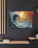 Original Ocean Abstract Sunset Oil Painting