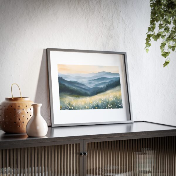 Watercolor Smoky Appalachian Mountain Forest Wall Art