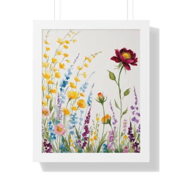 Watercolor Wildflowers  Framed Canvas