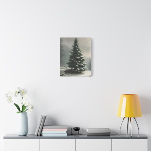 Vintage Evergreen Tree Print Christmas Canvas