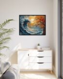 Original Ocean Abstract Sunset Oil Painting
