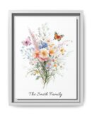 Personalized Birth Flower Family Bouquet Print